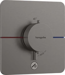 Hansgrohe ShowerSelect Comfort Q Avsperring, 2 uttak, B&#248;rstet Sort Krom