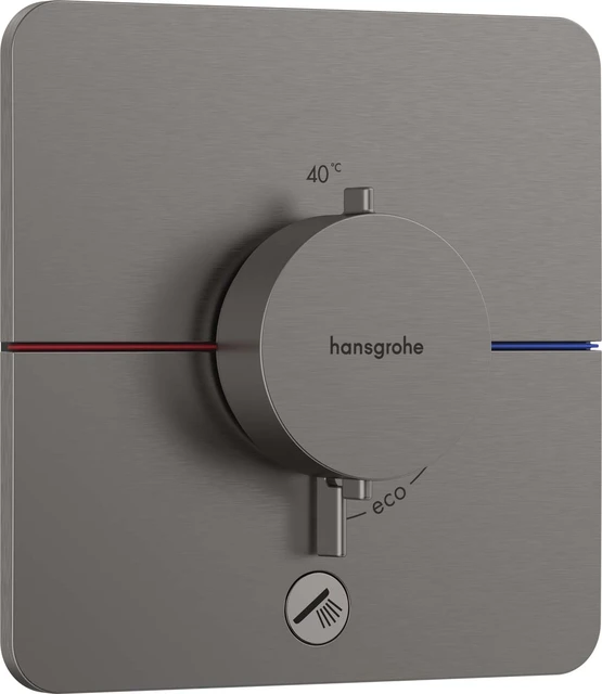 Hansgrohe ShowerSelect Comfort Q Avsperring, 2 uttak, Børstet Sort Krom 