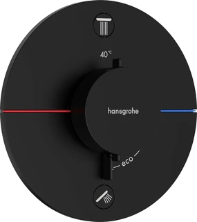 Hansgrohe ShowerSelect Comfort S Avsperring, 2 uttak, Sort Matt