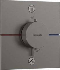 Hansgrohe ShowerSelect Comfort E Avsperring, 2 uttak, B&#248;rstet Sort Krom