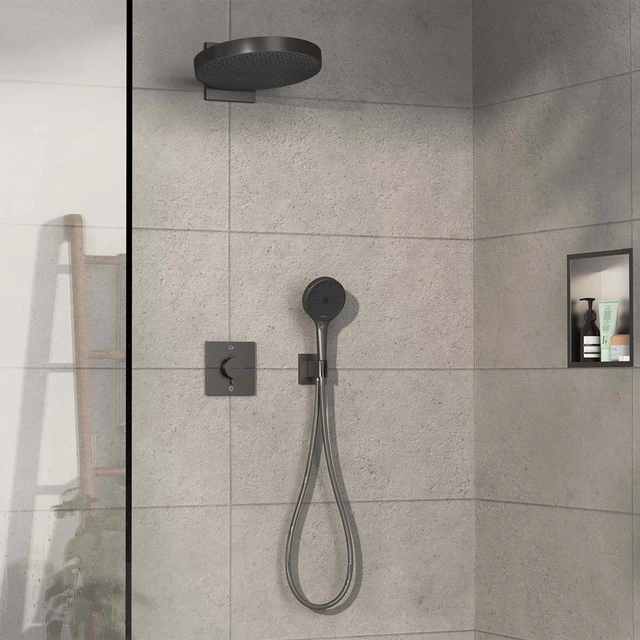 Hansgrohe ShowerSelect Comfort E Avsperring, 2 uttak, Børstet Sort Krom 