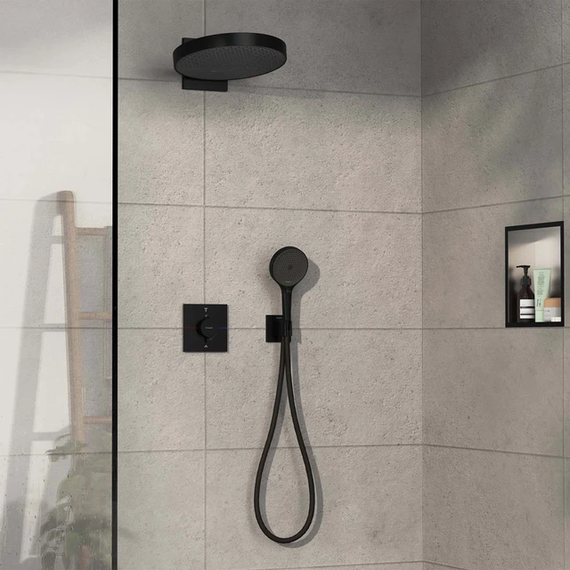 Hansgrohe ShowerSelect Comfort E Avsperring, 2 uttak, Sort Matt 