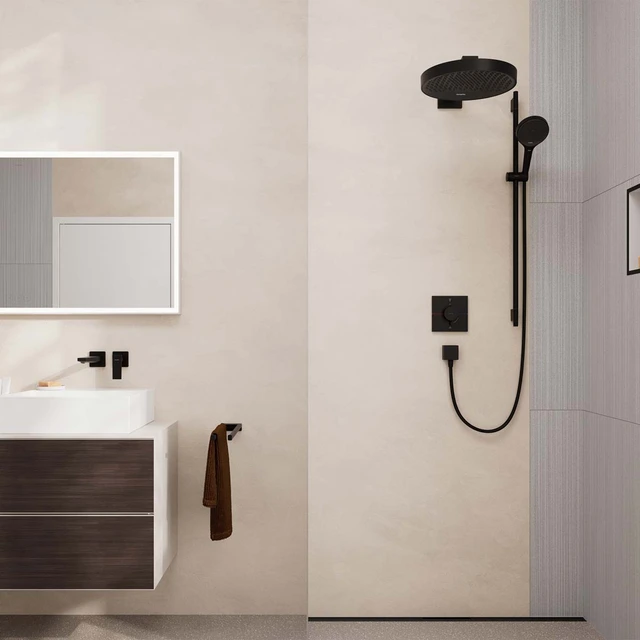 Hansgrohe ShowerSelect Comfort E Avsperring, 2 uttak, Sort Matt 