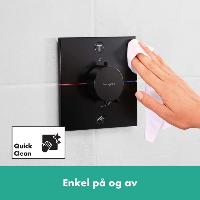 Hansgrohe ShowerSelect Comfort E Avsperring, 2 uttak, Sort Matt 