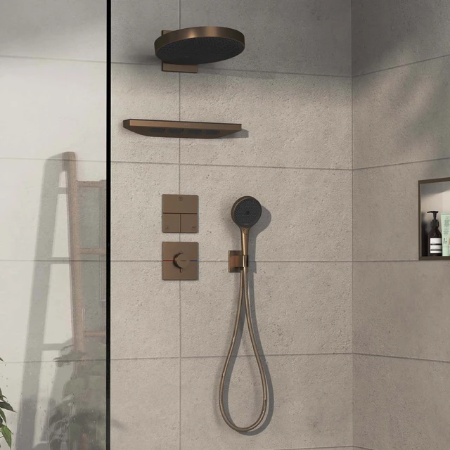 Hansgrohe ShowerSelect Comfort E Til innbygging, 3 uttak, Børstet Bronse 