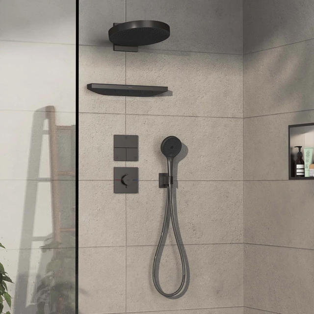 Hansgrohe ShowerSelect Comfort E Innbygging, 3 uttak, Børstet Sort Krom 