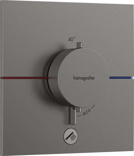 Hansgrohe ShowerSelect Comfort E Avsperring, 2 uttak, B&#248;rstet Sort Krom