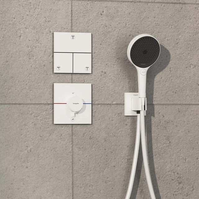 Hansgrohe ShowerSelect Comfort E Avsperring, 2 uttak, Hvit Matt 