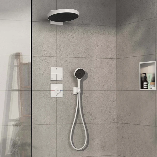 Hansgrohe ShowerSelect Comfort E Avsperring, 2 uttak, Hvit Matt 