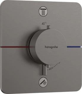 Hansgrohe ShowerSelect Comfort Q Avsperring, 2 uttak, B&#248;rstet Sort Krom