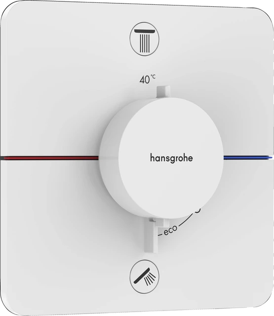 Hansgrohe ShowerSelect Comfort Q Avsperring, 2 uttak, Hvit Matt 