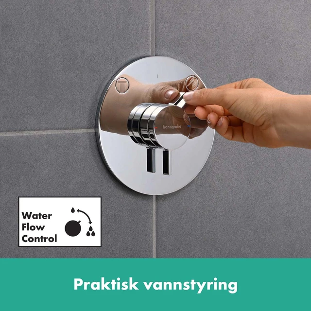 Hansgrohe DuoTurn S Dusjbatteri Til innbygging, 2 uttak, Krom 