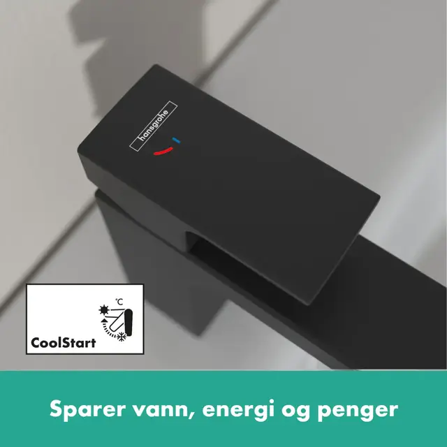 Hansgrohe Vernis Servantbatteri 70 Med bunnventil, CoolStart, Sort Matt 