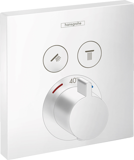 Hansgrohe ShowerSelect Termostat Avsperring, 2 uttak, Hvit Matt