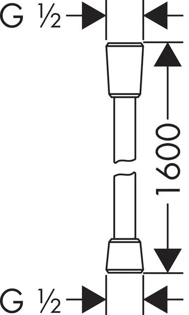 Hansgrohe Isiflex 'B dusjslange i plast 160 cm, Børstet Sort Krom 