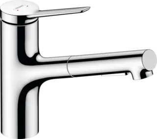 Hansgrohe Zesis M33 Kj&#248;kkenbatteri Med uttrekkbar tut, 2jet, sBox, Krom