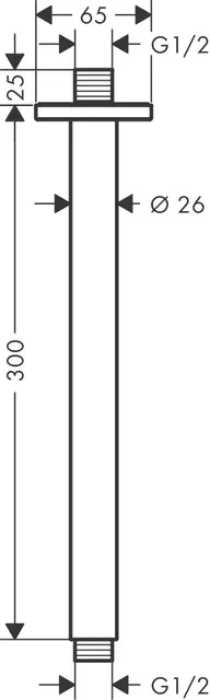 Hansgrohe Vernis Shape Taktilkobling 30 cm, Sort Matt 