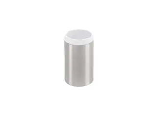 HEWI kopp med veggfeste Børstet stål/signal hvit