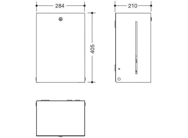 HEWI papirrulldispenser, berøringsfri 284x405 mm, sort matt 