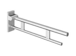 HEWI Duo støttehåndtak til toalett 600 mm, børstet stål