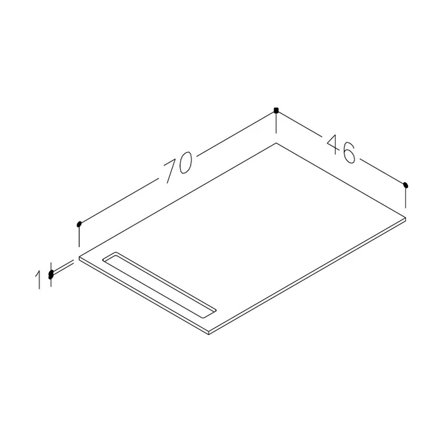 Korsbakken Bad HPL Benkeplate 70x46,5 cm, 1 håndkleholder, Hvit Matt 