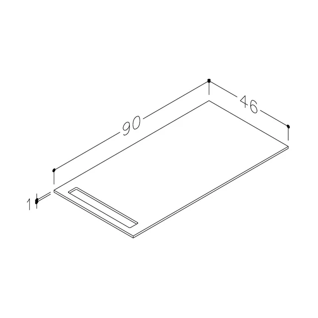 Korsbakken Bad HPL Benkeplate 90x46,5 cm, 1 håndkleholder, Hvit Matt 