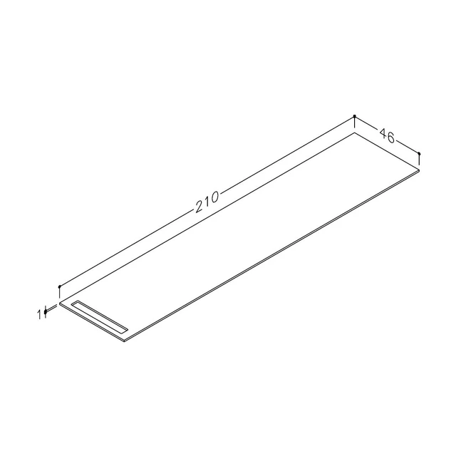 Korsbakken Bad HPL Benkeplate 210x46,5 cm, 1 håndkleholder, Hvit Matt 