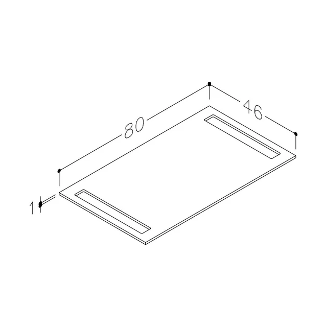 Korsbakken Bad HPL Benkeplate 80x46,5 cm, 2 håndkleholdere, Hvit Matt 