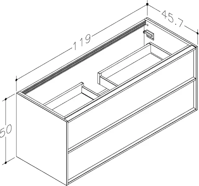 Korsbakken Bad Home Servantskap 120 119x45,7 cm, Eik 