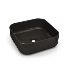 Bathco Dinan Toppmontert Servant 38x38 cm, uten overl&#248;p, Sort Matt