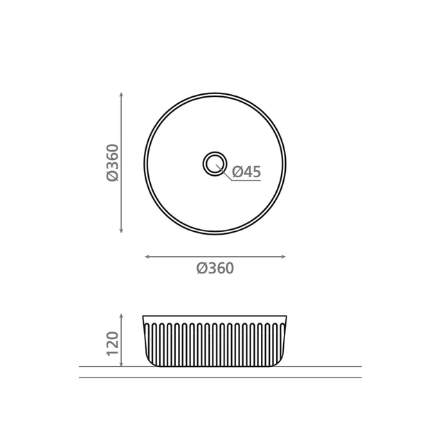 Bathco Wadi Toppmontert Servant 36x36 cm, uten overløp, Hvit 