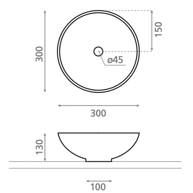 Bathco Dakar Toppmontert Servant 30x30 cm, uten overløp, Hvit 