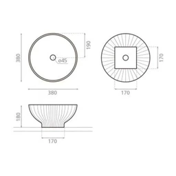 Bathco Cervino Toppmontert Servant 38x38 cm, uten overl&#248;p, Hvit Matt