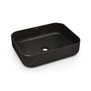 Bathco Dinan Toppmontert Servant 50x39 cm, uten overl&#248;p, Sort Matt