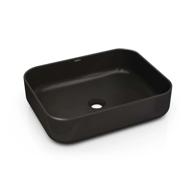 Bathco Dinan Toppmontert Servant 50x39 cm, uten overløp, Sort Matt 