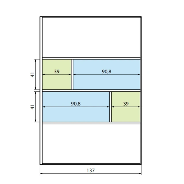 Novellini Hc Art Fastvegg 137-138,5 cm, Krom/Rillet Glass 