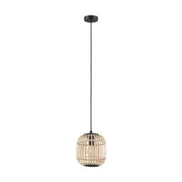 Eglo Bordesley Taklampe &#216;10,5 cm, Sort/Tre/natur