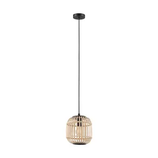 Eglo Bordesley Taklampe &#216;10,5 cm, Sort/Tre/natur