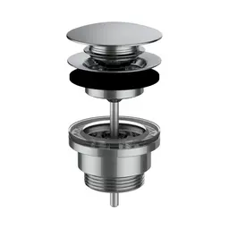 Laufen Push-open Bunnventil 63 mm, Krom