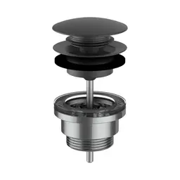 Laufen Push-open Bunnventil 63 mm, Sort Matt PVD