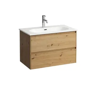 Laufen Lua M&#248;belpakke 80x45,5x52,5 cm, m/servant, Vill Eik