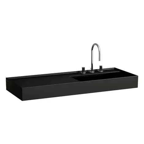 Laufen Kartell Servant med hylle 120x46 cm, m/1 bl.hull, Sort Matt