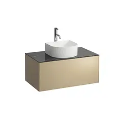 Laufen Sonar Servantskap med 1 skuff 775x455 mm, m/topp, Gull/Nero Marquina