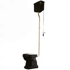 Lavabo Retro HIGH Toalett 445x705 mm, Messing/S-lås, Blank Sort