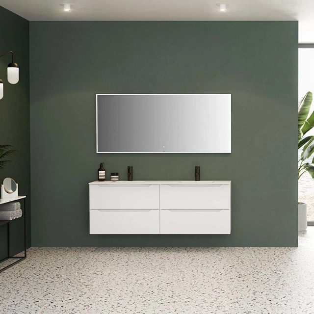 Linn Bad Emma Servantskap, 2 Skuffer 120x45,7x28,5 cm, Venstre, Sort/Eik 