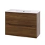 Linn Bad Emma Smal Servantskap 80x35x57 cm, 2 Skuffer, M&#248;rk Eik