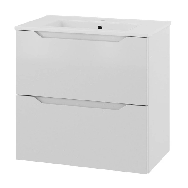 Linn Bad Emma Smal Servantskap 80x35x57 cm, 2 Skuffer, Mørk Eik 
