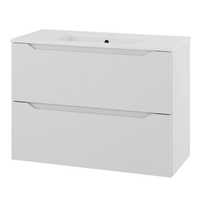 Linn Bad Emma Smal Servantskap 80x35x57 cm, 2 Skuffer, Mørk Eik 