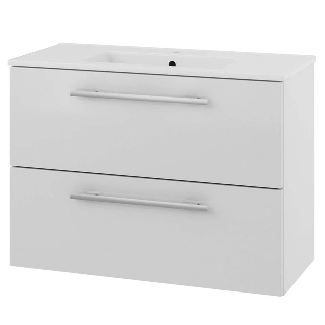 Linn Bad Ingrid Smal Servantskap 80x34,6x57 cm, Senter, Hvit Matt 