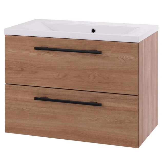 Linn Bad Ingrid Smal Servantskap 80x34,6x57 cm, Senter, Hvit Matt 